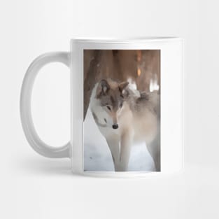 Wolf In Woods Artwork Mug